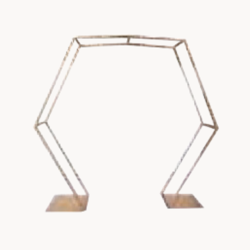 White metal hexagonal arch frame