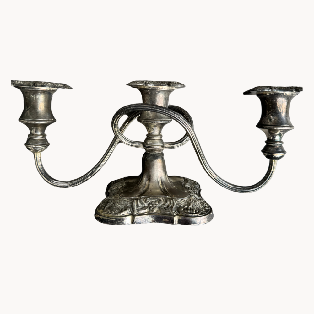 Silver candelabra with three holders