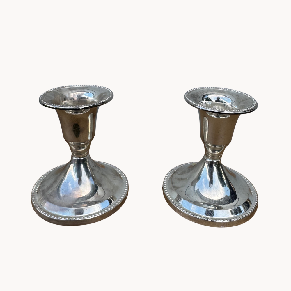 Silver candlestick holders