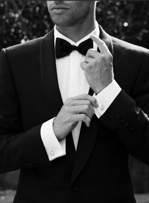 wedding attire with bow tie