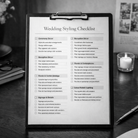 Black and white wedding checklist