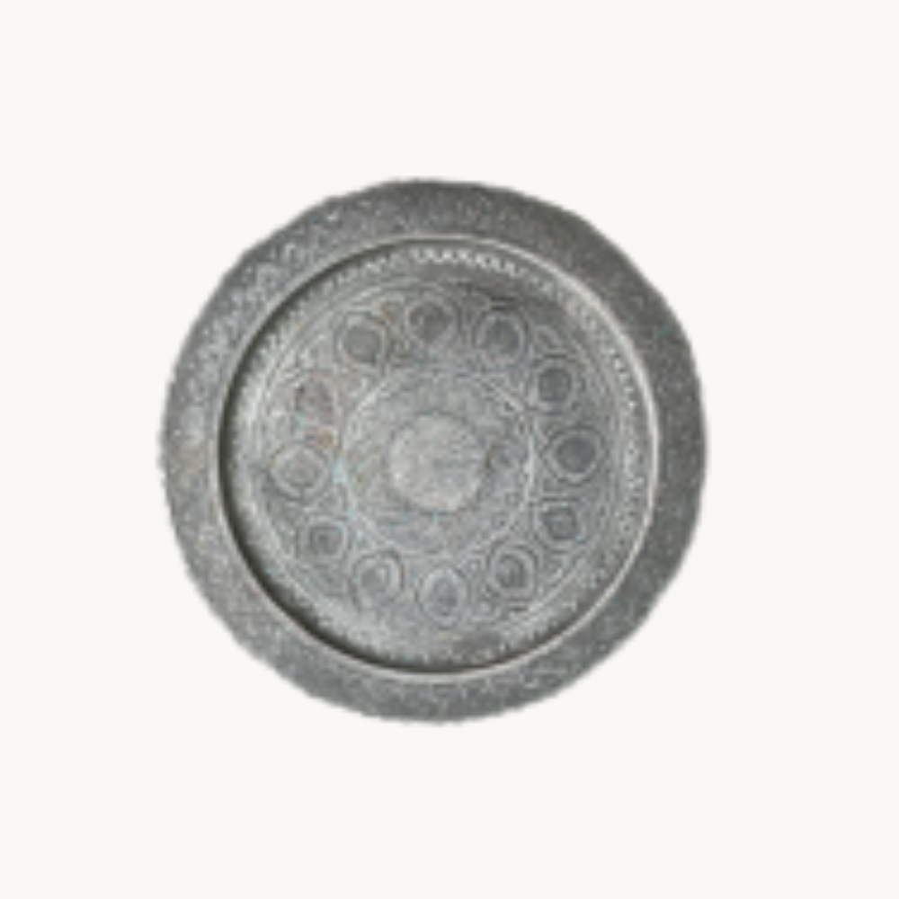 Ornate vintage Persian metal tray.